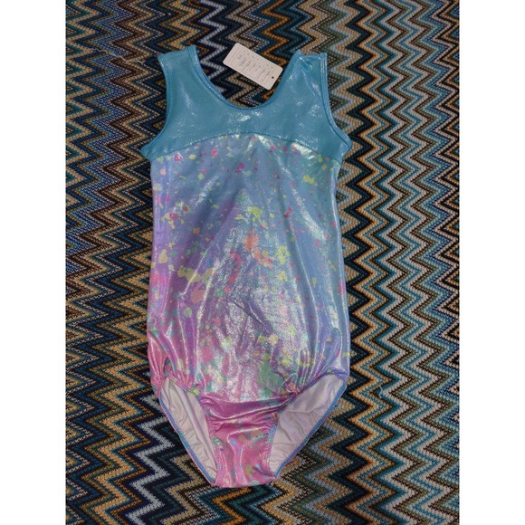 Justaucorps Danse Fille Dégradé Bleu – Brillant, 82% Polyester 18% élasthanne, Pour Gymnastique Et Ballet